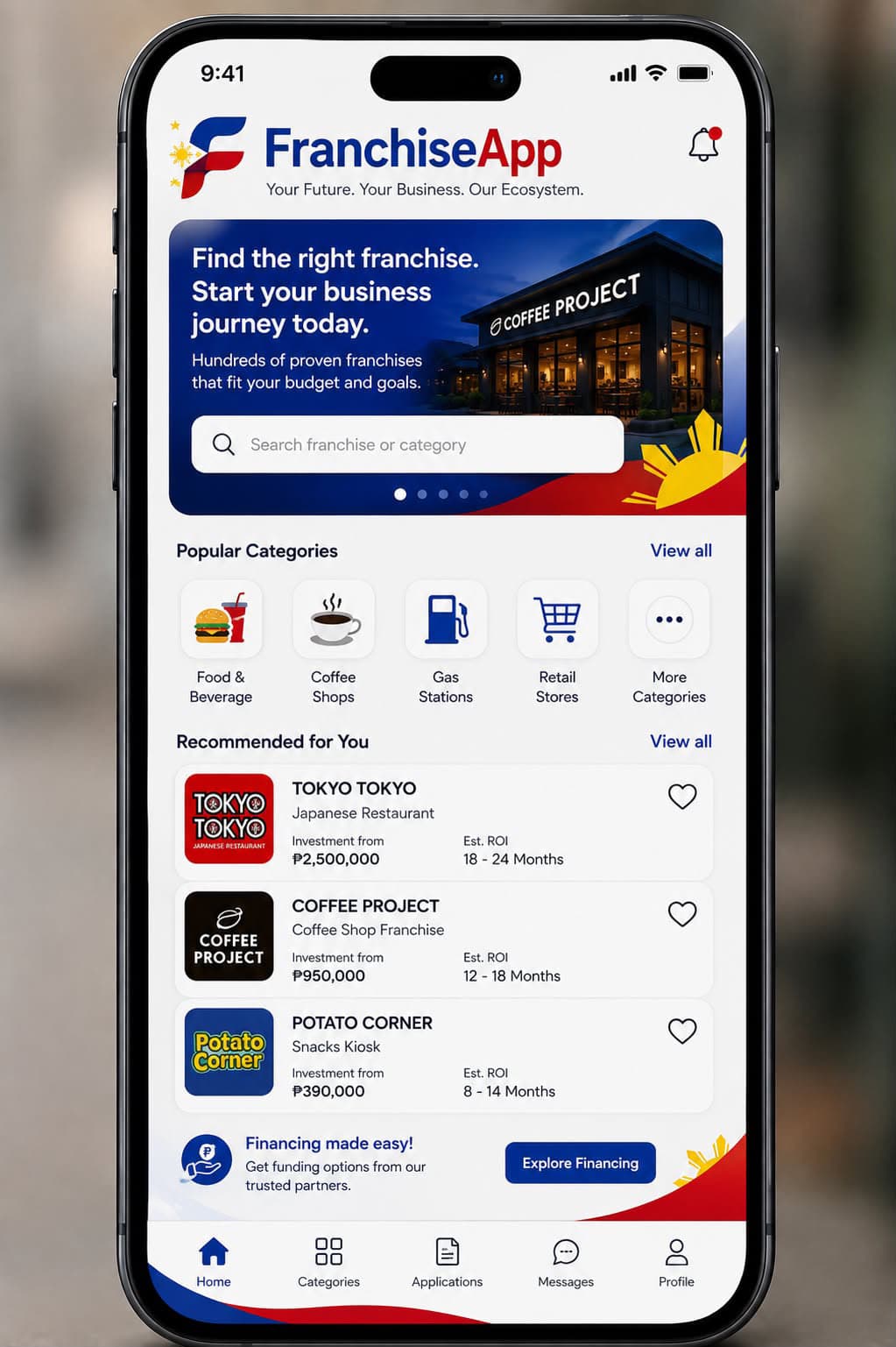FranchiseApp product screenshot